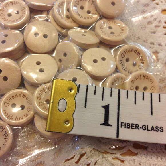 100 Handmade wooden buttons, vacuum-sealed - Picture 5 of 6